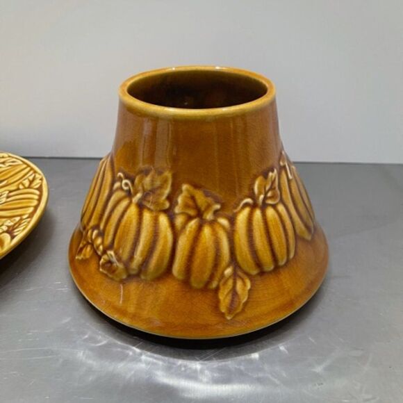 Yankee Candle Pumpkin Fall Leaves Ceramic Large Ja - Picture 2 of 5